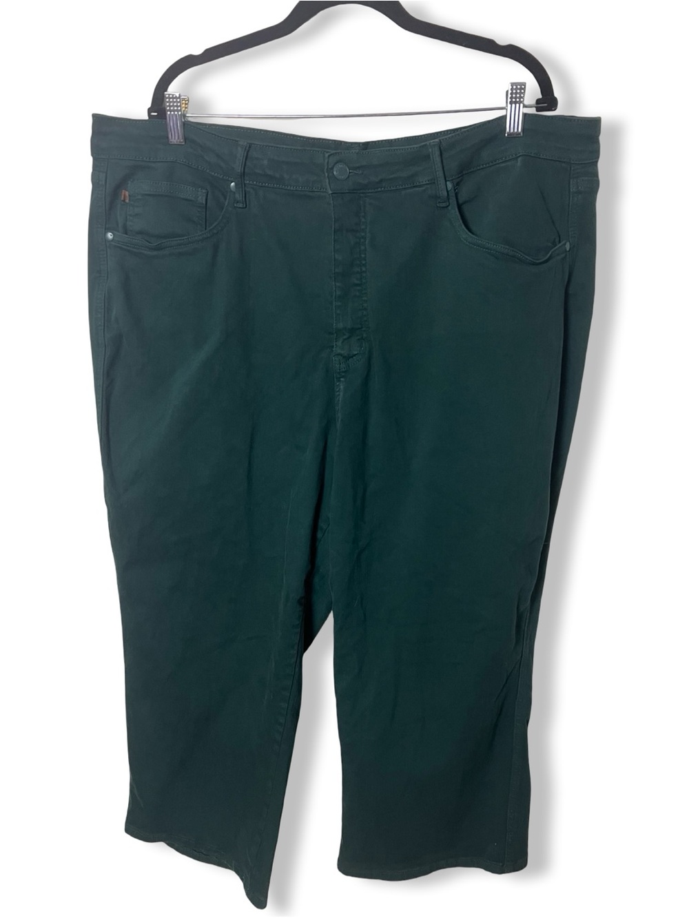 Judy Blue Women's Wide Leg Crop Mid Rise Capri Real‎ Teal Stretch Denim Sz. 24W